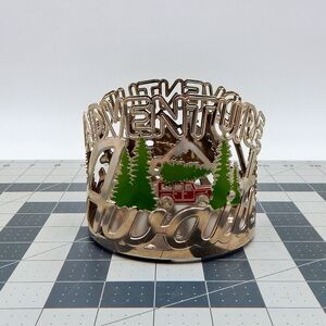 Bath & Body Works Adventure Awaits 3 Wick Candle Holder Sleeve Christmas Trees
